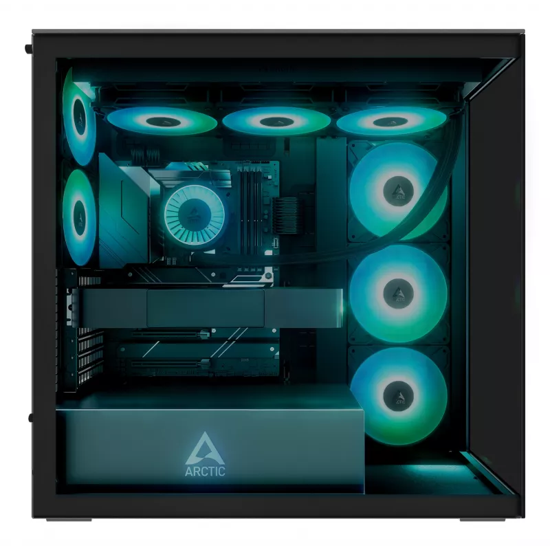 ARCTIC Xtender (čierna) Premium E-ATX PC skriňa, Midi-Tower, PC, čierna, EATX, kov, tvrdené sklo, gaming