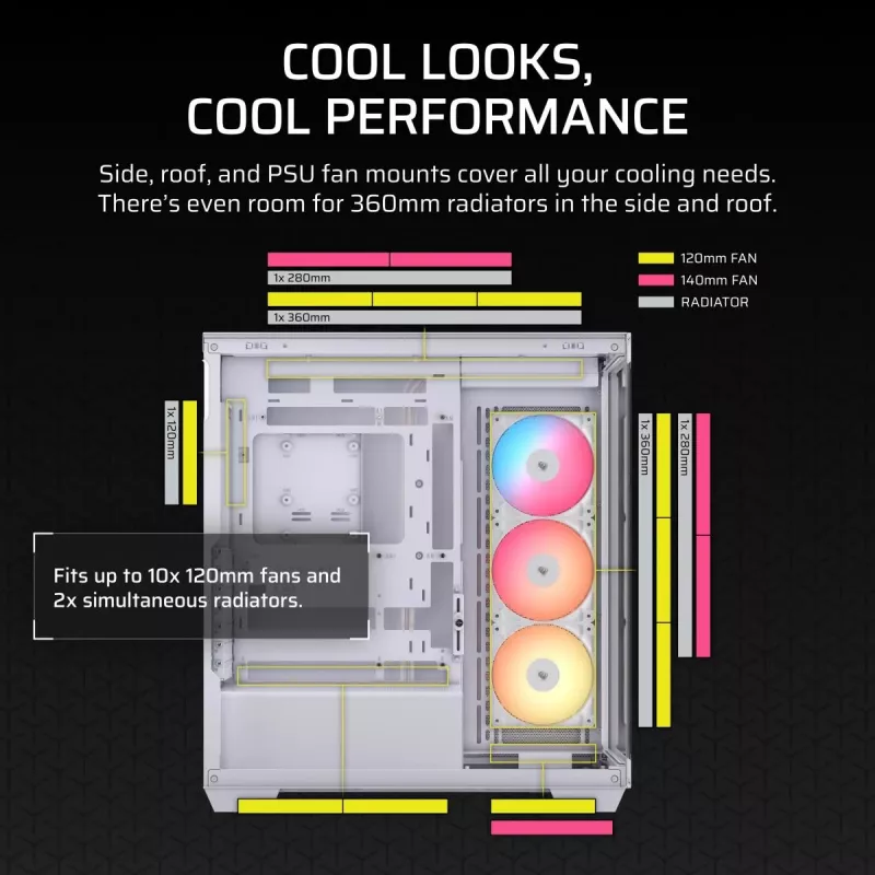 CORSAIR Midi Tower 3500X RS-R ARGB biela
