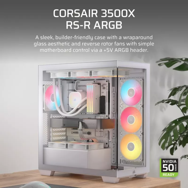 CORSAIR Midi Tower 3500X RS-R ARGB biela