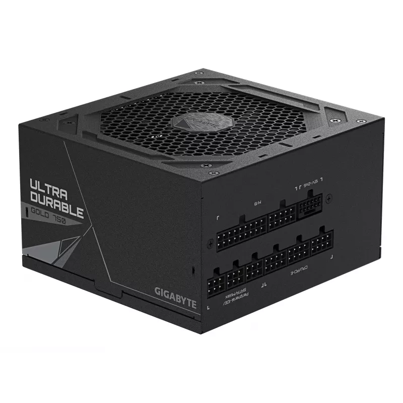 GIGABYTE UD750GM PG5 V2 napájací zdroj – PCIe Gen 5.1, 80 PLUS Gold, plne modulárna konštrukcia, 120 mm ventilátor, ATX 3.1 kompatibilný, EU konektor