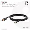CLUB3D CAC-1563 videokábel adaptér 2 m USB Type-C DisplayPort čierny