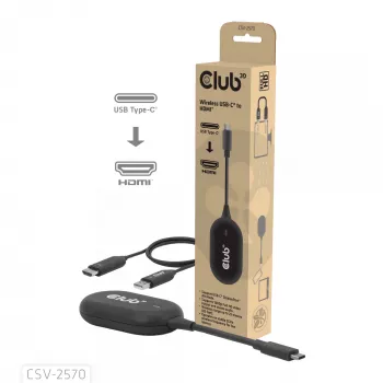 CLUB3D Wireless USB-C® to HDMI™, 1920 x 1080 Pixel, AV vysielač a prijímač, káblové a bezdrôtové, čierna, HDCP