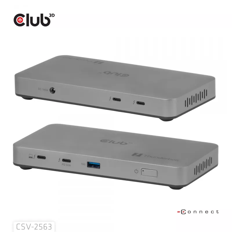 CLUB3D CSV-2563 5-1 Thunderbolt™ 5 hub Triple video 5K60Hz Thunderbolt™ Share certifikovaný 180 W