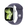 APPLE Watch Series 11 GPS 46mm strieborné hliníkové puzdro s fialovým Nebula športovým remienkom M/L