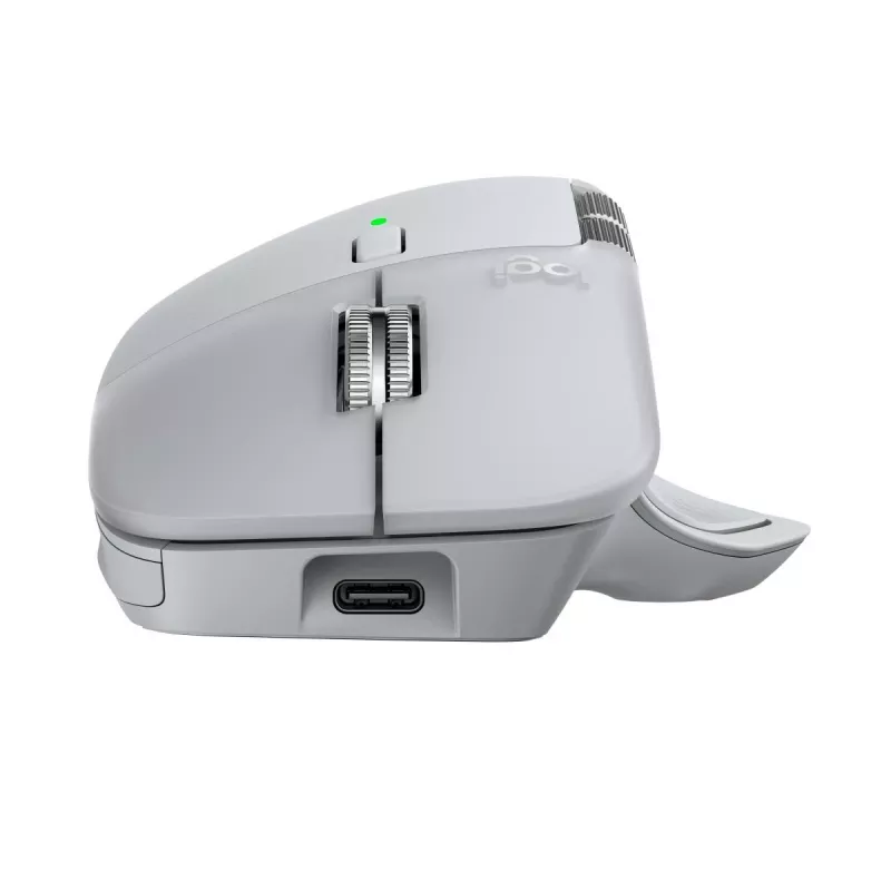 Logitech myš MX Master 4 — pre pravákov, laser 8000 DPI, RF bezdrôtová + Bluetooth, 8 tlačidiel, sivá