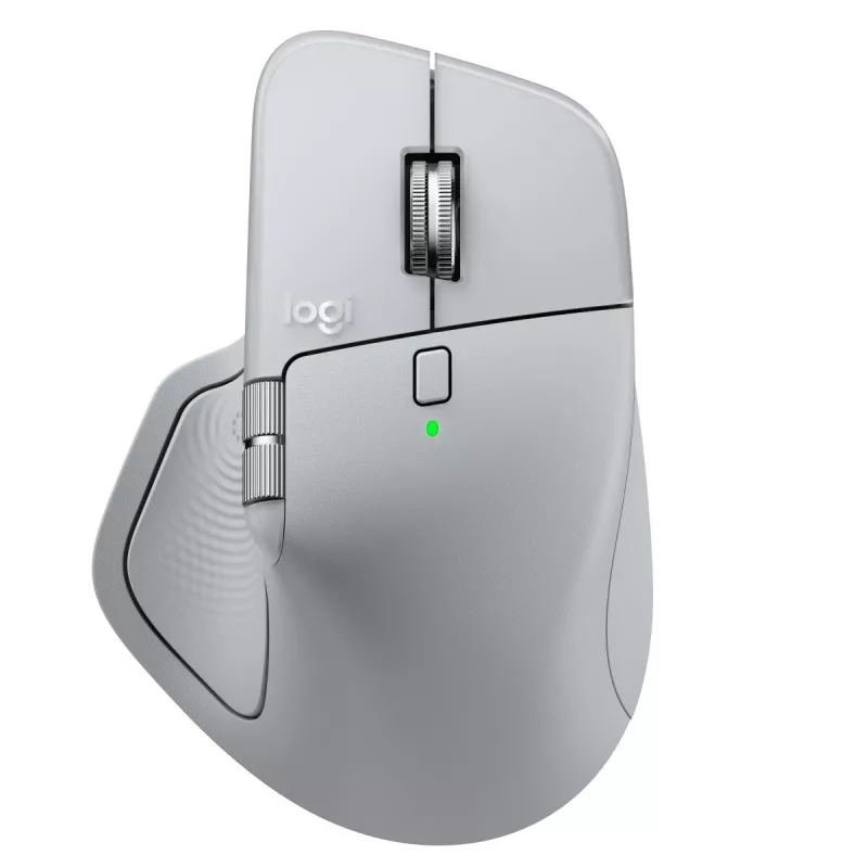 Logitech myš MX Master 4 — pre pravákov, laser 8000 DPI, RF bezdrôtová + Bluetooth, 8 tlačidiel, sivá