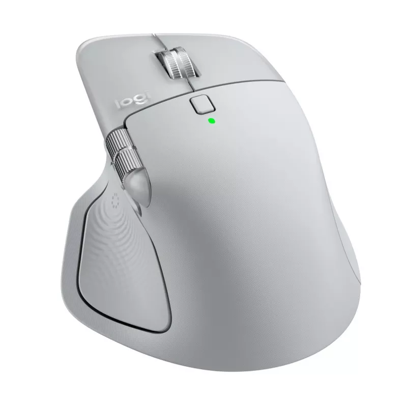 Logitech myš MX Master 4 — pre pravákov, laser 8000 DPI, RF bezdrôtová + Bluetooth, 8 tlačidiel, sivá