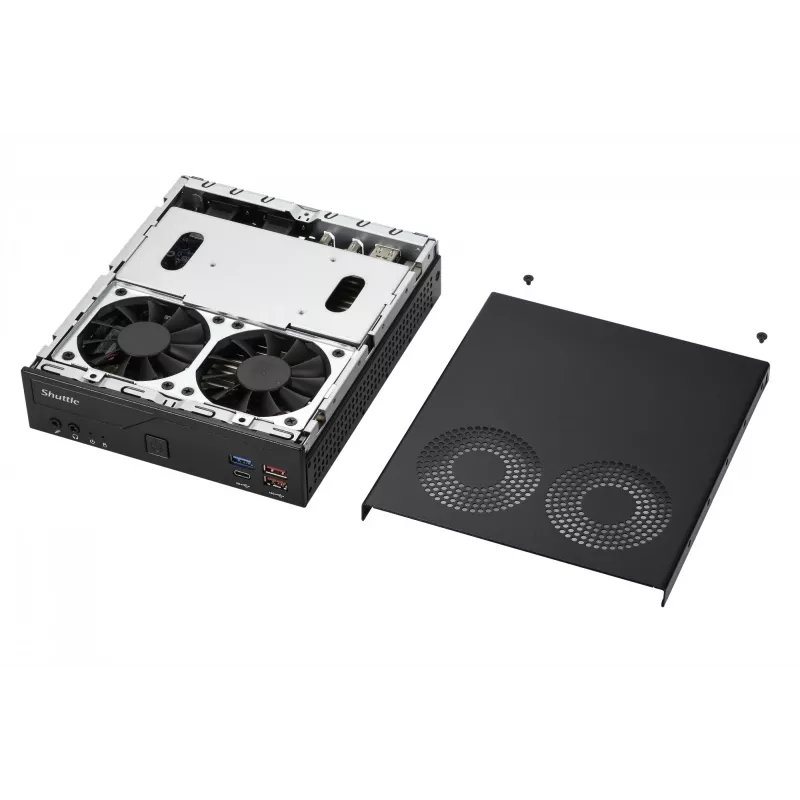 Shuttle Slim PC DH770, S1700, 2x HDMI, 2x DP, 2x 2.5G LAN, 2x COM, 8x USB, 1x 2,5