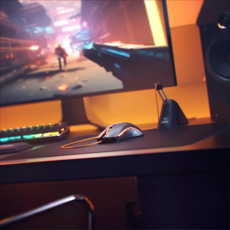 Glorious Gaming Glorious Model O myš Regular (čierna), pre pravákov, optická, USB typu A, 12000 DPI, čierna