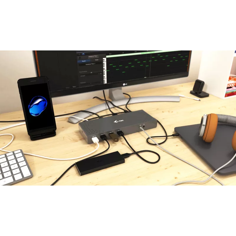 i-tec USB 3.0 / USB-C / Thunderbolt 3 dokovacia stanica s dvoma displejmi