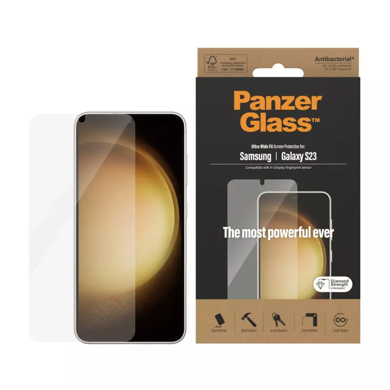 PanzerGlass ® ochranná fólia displeja Samsung Galaxy S23 | Ultra-Wide Fit