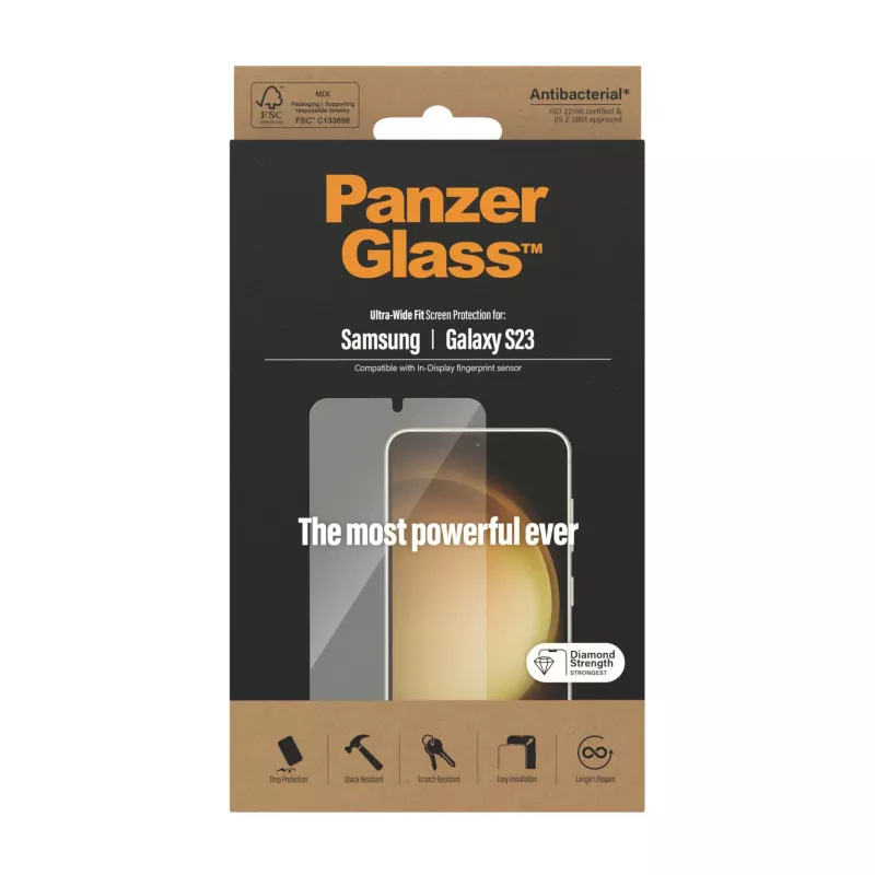 PanzerGlass ® ochranná fólia displeja Samsung Galaxy S23 | Ultra-Wide Fit