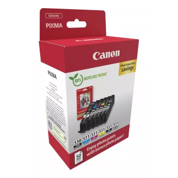 Canon PGI-530/CLI-531 PVP atramentová kazeta 6 ks originálna čierna, azúrová, sivá, purpurová, fotografia čierna, žltá