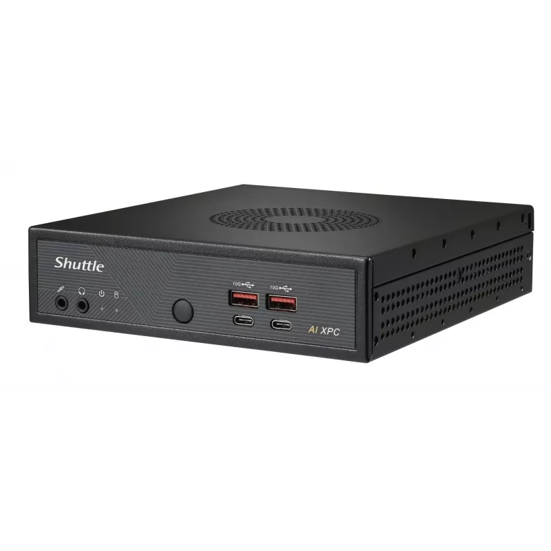Shuttle Slim AI PC DN11H5 Intel Core Ultra 5 125H, Intel Arc grafika, 2xHDMI, 2x DP, 4x 2.5Gbit LAN, VESA, 24/7 nepretržitá prevádzka