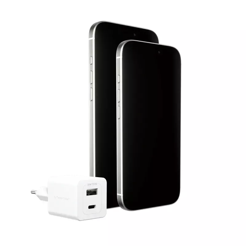 PanzerGlass empower™ by ® Turbo 35W nabíjačka vrátane USB-C + USB-A | EU Plug | Silver White