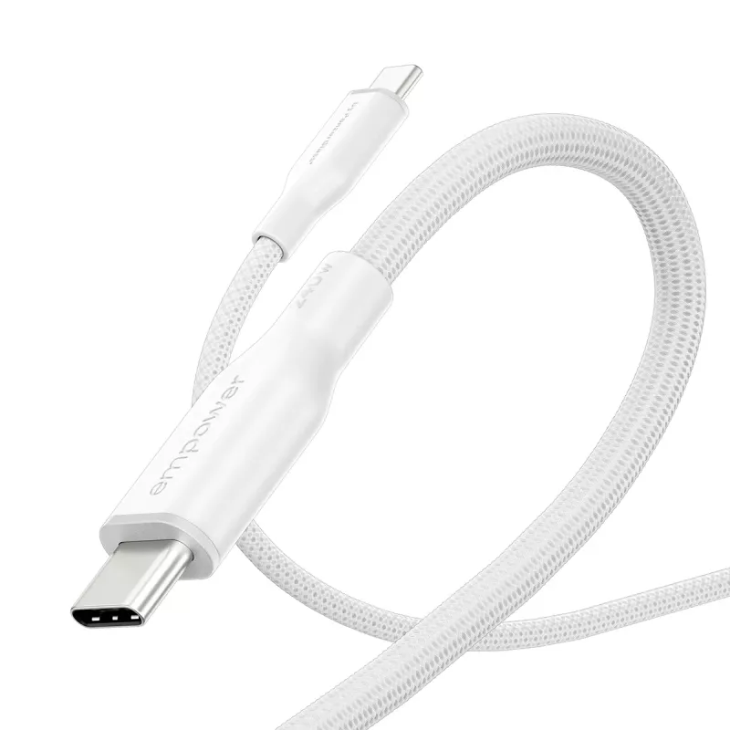 PanzerGlass empower™ by ® Racing 240W USB-C na USB-C kábel | USB 2.0 | 2 m | strieborno-biela