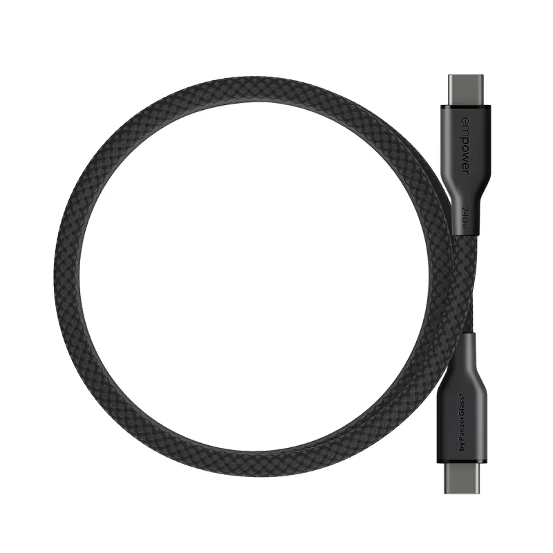 PanzerGlass empower™ by ® Magnetic 240W USB-C na USB-C kábel | USB 2.0 | 1,5 m | Space Black