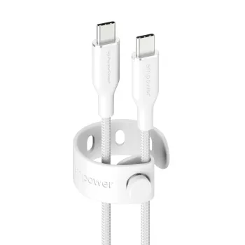 PanzerGlass empower™ by ® Racing 60W USB-C na USB-C kábel | USB 2.0 | 2 m | strieborno-biela
