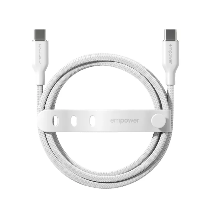 PanzerGlass empower™ by ® Racing 60W USB-C na USB-C kábel | USB 2.0 | 2 m | strieborno-biela