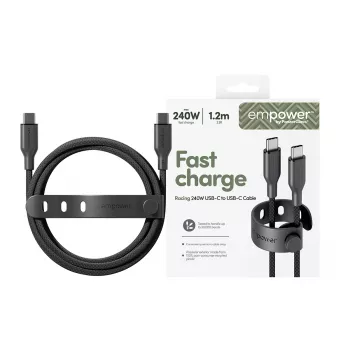 PanzerGlass empower™ by ® Racing 240W USB-C na USB-C kábel | USB 2.0 | 1,2 m | Space Black