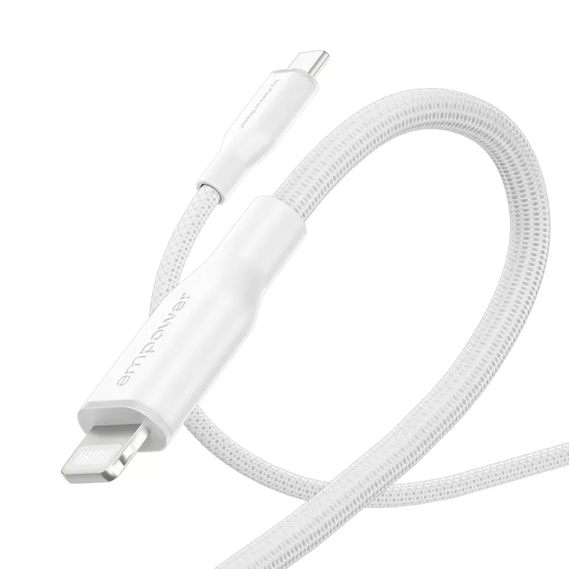 PanzerGlass empower™ by ® Racing 60W USB-C na Lightning kábel | USB 2.0 | 1,2 m | strieborno-biela