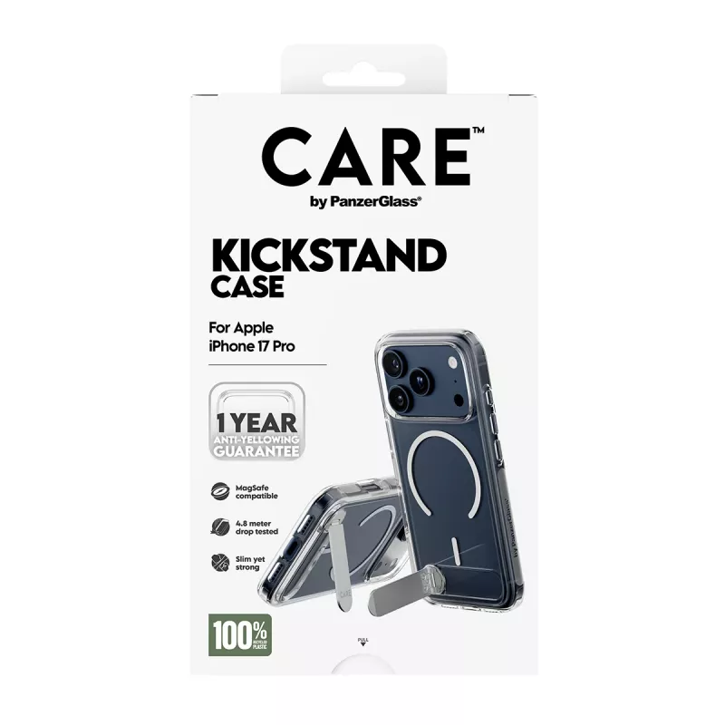 PanzerGlass CARE™ by ® puzdro transparent s stojanom & MagSafe iPhone 17 Pro