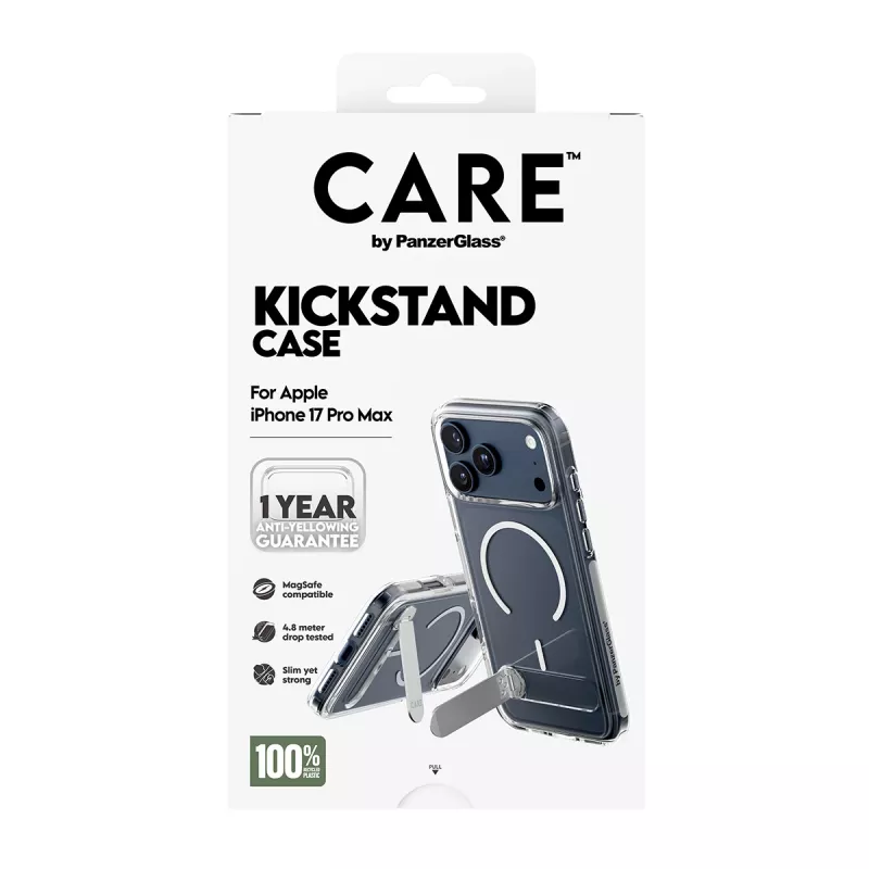 PanzerGlass CARE™ by ® puzdro Transparent s kickstand & MagSafe iPhone 17 Pro Max