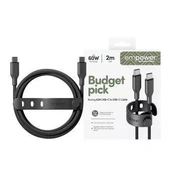 PanzerGlass empower™ by ® Racing 60W USB-C na USB-C kábel | USB 2.0 | 2M | Space Black