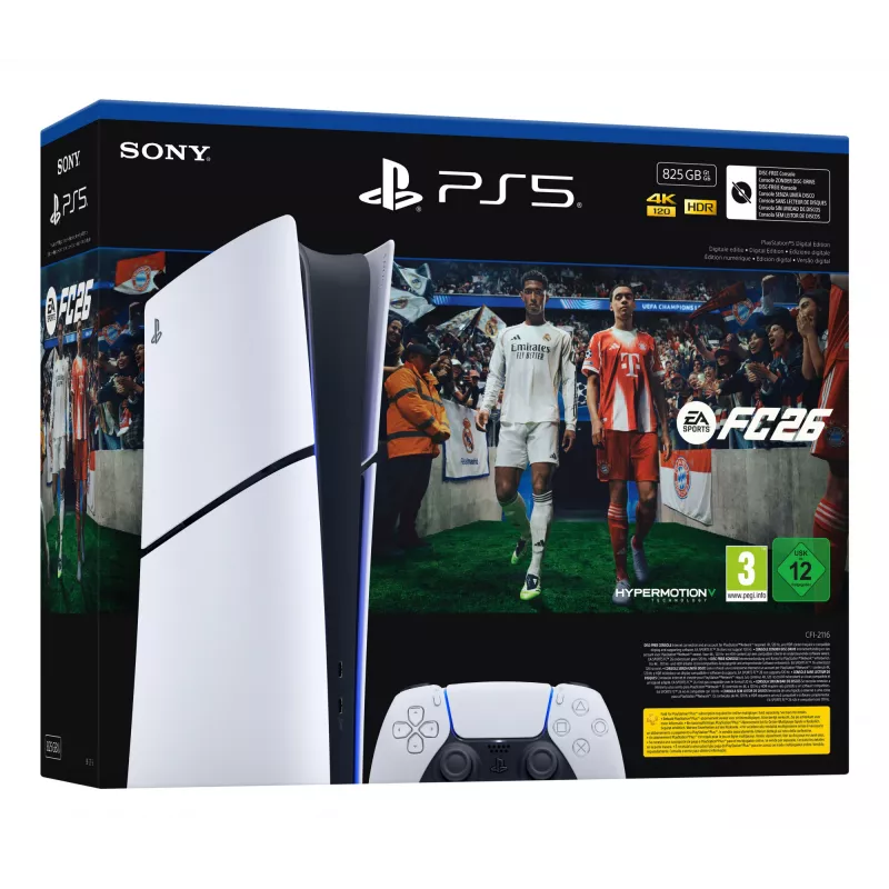Sony PlayStation 5 Digital + EA Sports FC 26 bundle 825 GB Wi-Fi čierna, biela