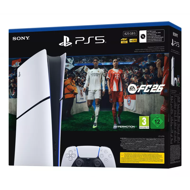 Sony PlayStation 5 Digital + EA Sports FC 26 bundle 825 GB Wi-Fi čierna, biela