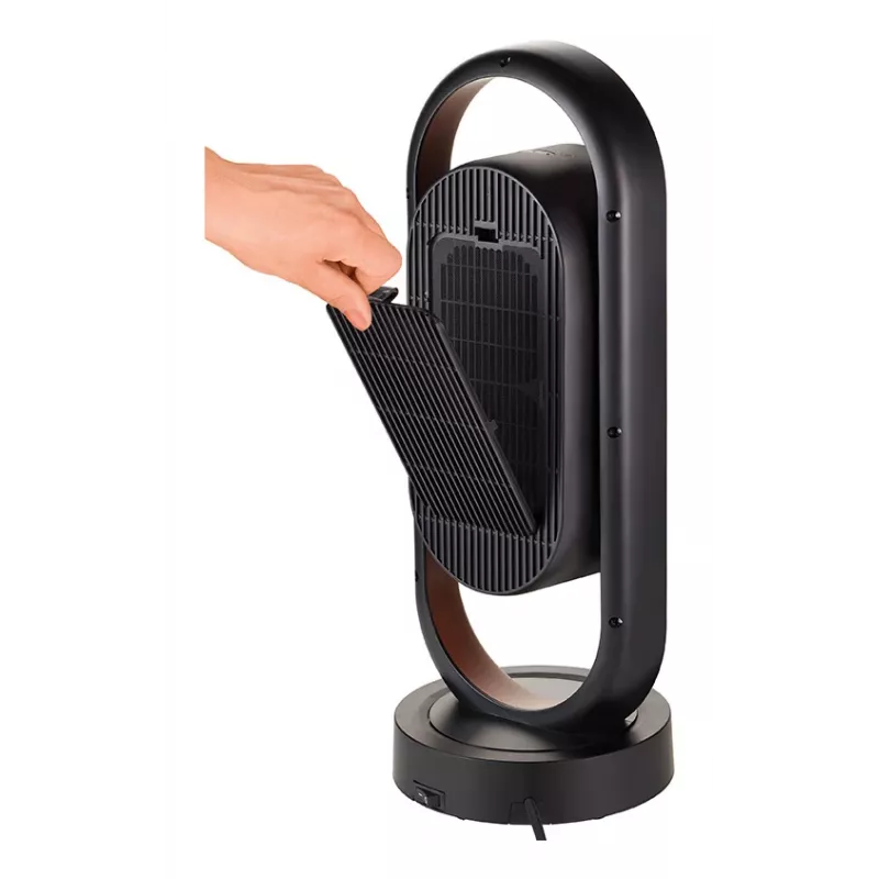 Unold 86535 keramický teplovzdušný ventilátor 3D, 1800 W, diaľkové ovládanie, 80° oscilácia, 45° sklon, 8 h časovač, čierny/medený