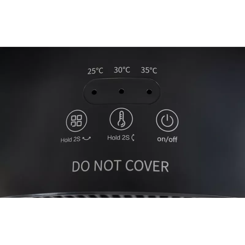 Unold 86535 keramický teplovzdušný ventilátor 3D, 1800 W, diaľkové ovládanie, 80° oscilácia, 45° sklon, 8 h časovač, čierny/medený