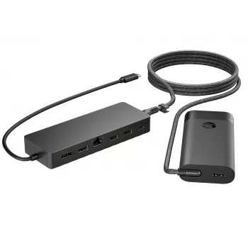 USB-C hub a nabíjačka notebooku HP 9H0H9AA#ABB kompaktný dizajn, všestranná konektivita
