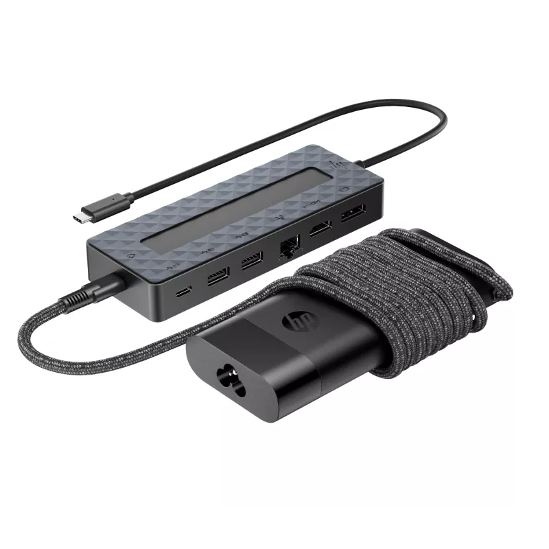 USB-C hub a nabíjačka notebooku HP 9H0H9AA#ABB kompaktný dizajn, všestranná konektivita