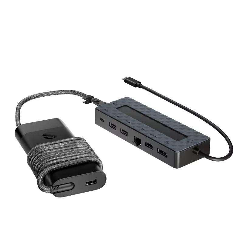 USB-C hub a nabíjačka notebooku HP 9H0H9AA#ABB kompaktný dizajn, všestranná konektivita