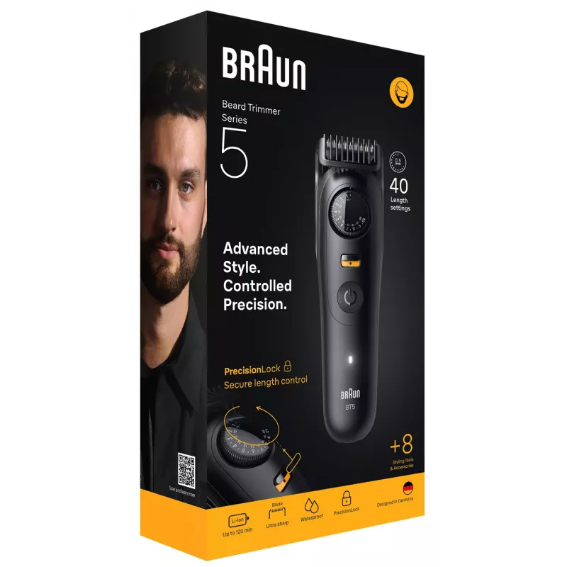 Braun BeardTrimmer 5 BT5560 strihač brady akumulátor 40 2 cm mokré & suché čierny