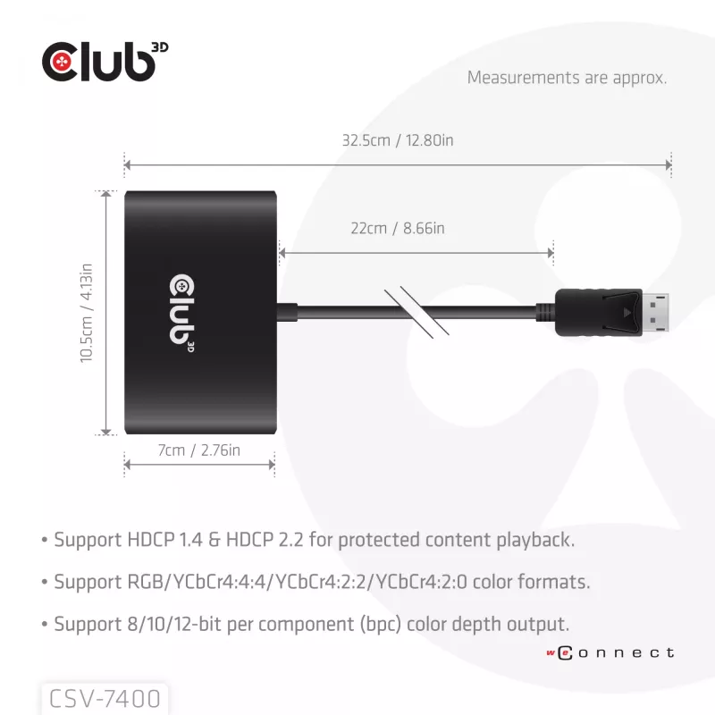 CLUB3D Quad DisplayPort™ hub – 4 x 4K rozlíšenie @ 30Hz, podpora MST