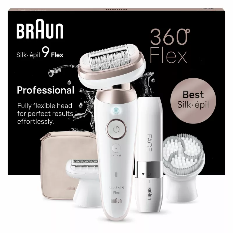 Braun Silk-épil 9 Flex 9-360 3D 40 pinzet ružová, biela