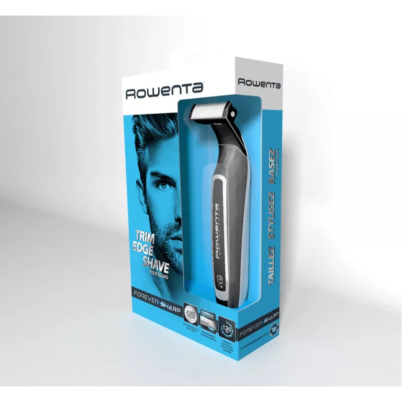 Rowenta Forever Sharp TN6000 strihač brady - strihanie, kontúry a holenie, 120 minút výdrž