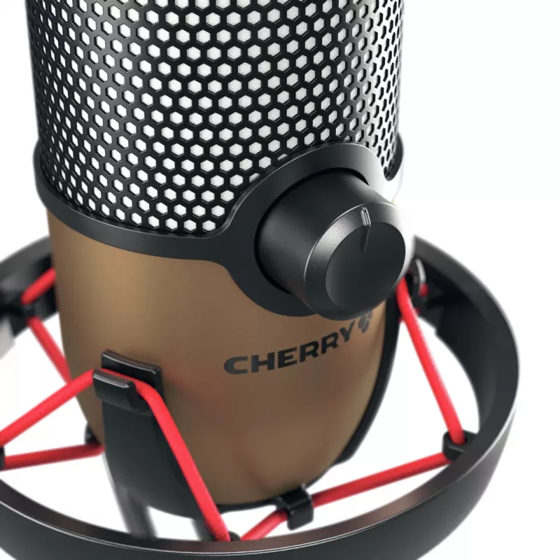 CHERRY UM 9.0 PRO RGB čierny, medený stolný mikrofón