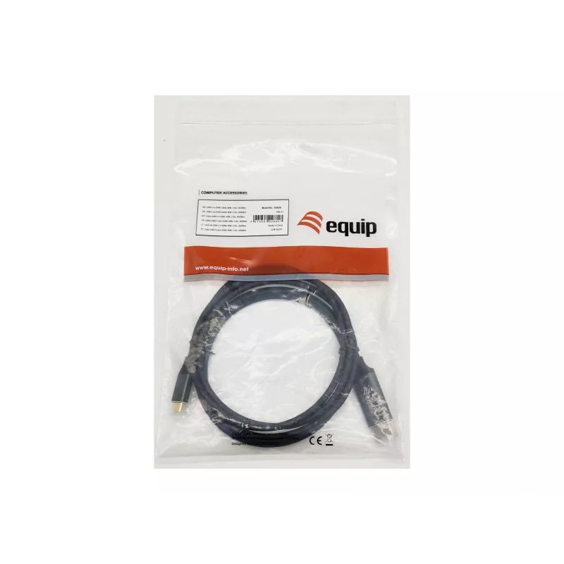 Equip USB-C na HDMI kábel, M/M, 2,0m, 4K/60Hz, 2 m, USB Type-C, HDMI typ A (štandard), konektor samec, konektor samec, rovný