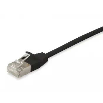 Equip Cat.6A F/FTP slim patch kábel, 7,5 m, čierna, 7,5 m, Cat6a, F/FTP (FFTP), RJ-45, RJ-45, čierna