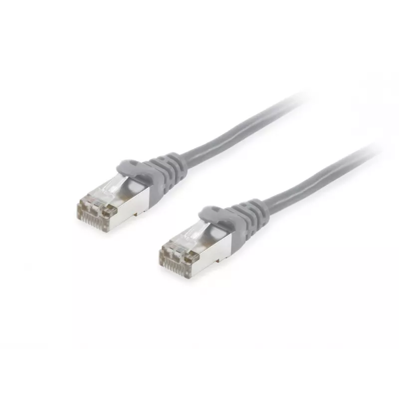 Equip Cat.6A S/FTP patch kábel, 10 m, sivý, 10 m, Cat6a, S/FTP (S-STP), RJ-45, RJ-45, sivý