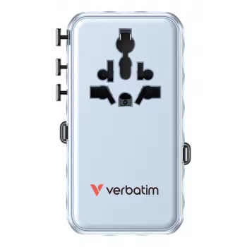 Verbatim Charge 'n' Travel 70W 2C retractable univerzálny cestovný adaptér modrá