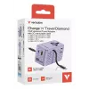 Verbatim Charge 'n' Travel 70W 2C retractable univerzálny cestovný adaptér Purple