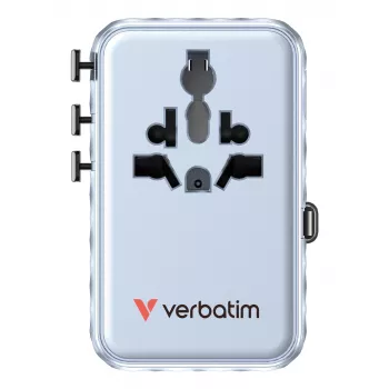 Verbatim Charge 'n' Travel 100W univerzálny cestovný adaptér s výsuvným káblom modrá
