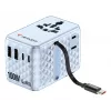 Verbatim Charge 'n' Travel 100W univerzálny cestovný adaptér s výsuvným káblom modrá