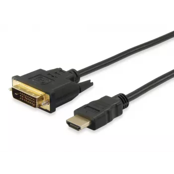 Equip HDMI na DVI-D Single Link kábel, 2m, 2 m, HDMI, DVI-D, konektor samec, konektor samec, zlatá