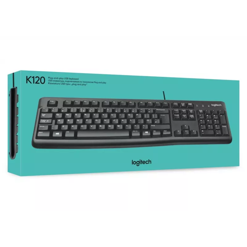 LOGITECH K120 klávesnica – USB káblová – Qwerty US/International