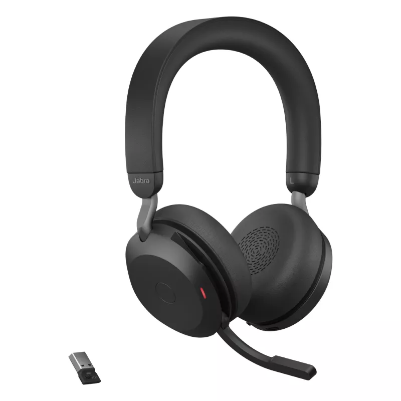 Headset Jabra Evolve2 75 USB-A UC so stojanom na stôl čierny